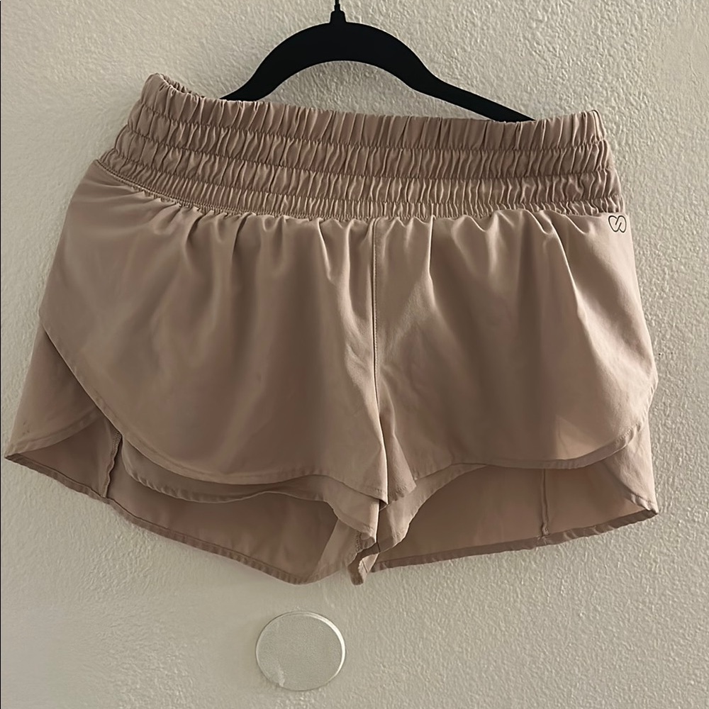CALIA by Carrie Underwood Tan Athletic Shorts Relaxed Fit